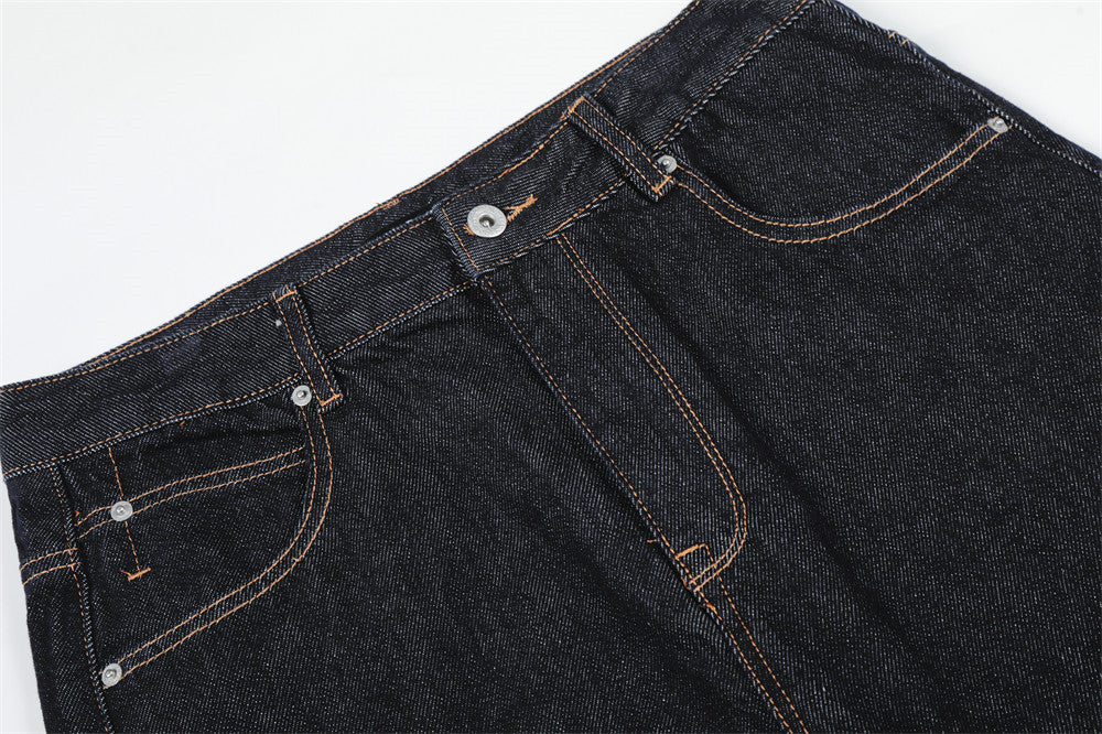 Original Blue Denim Straight Leg Pants | Tajstylo