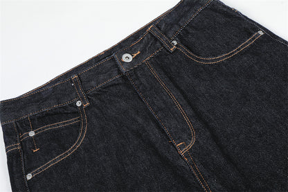 Original Blue Denim Straight Leg Pants | Tajstylo