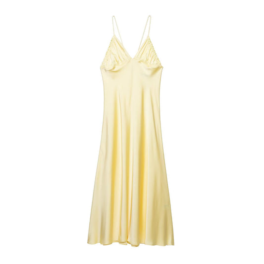 Silk Textured Pleated Midi Dress | Tajstylo