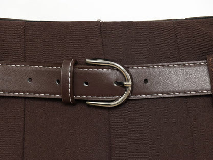 Belted A-Line Mini Skirt | Tajstylo