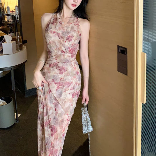 Pink Floral Strapless Bodycon Dress | Tajstylo