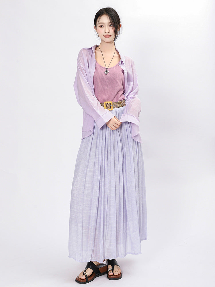 Solid Color A-Line Skirt | Tajstylo