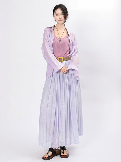 Solid Color A-Line Skirt | Tajstylo