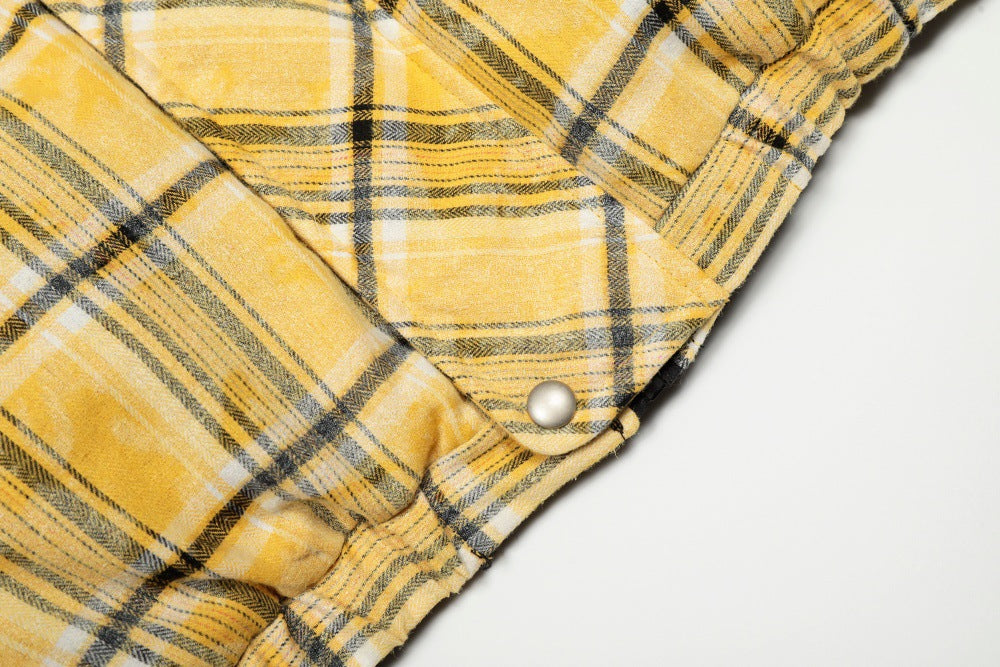 Double Sided Plaid Stand Collar Jacket | Tajstylo