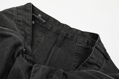 Washed Denim Curved Knife Pants | Tajstylo