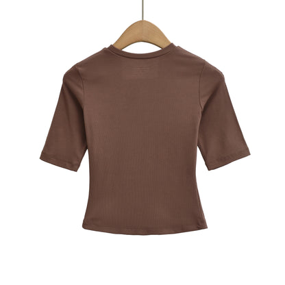 Slim Fit Round Neck Top | Tajstylo
