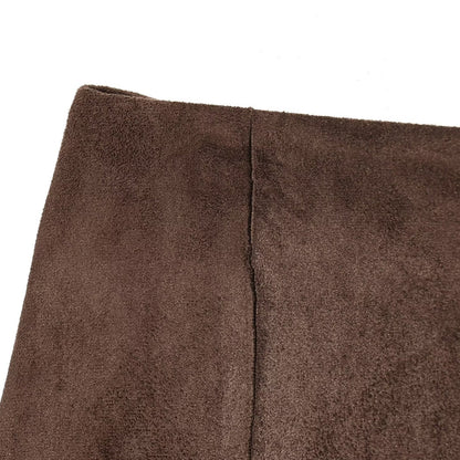 Asymmetric Suede Effect MIDI Skirt | Tajstylo