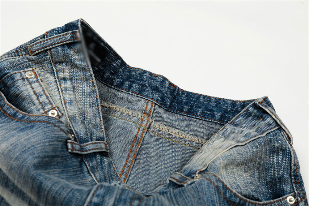 Curved Knife Denim Pants | Tajstylo
