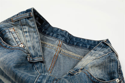 Curved Knife Denim Pants | Tajstylo