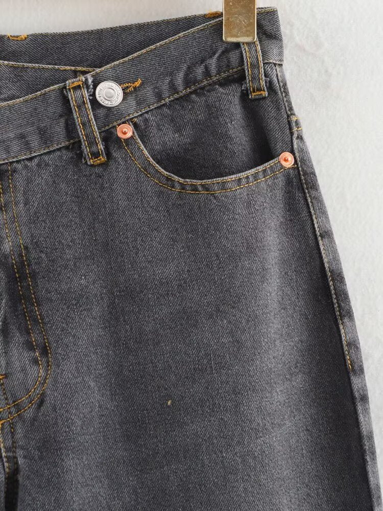 High Waist Wide Leg Denim Jeans | Tajstylo