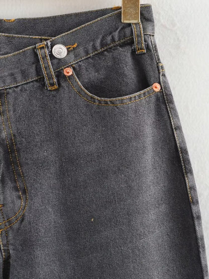 High Waist Wide Leg Denim Jeans | Tajstylo