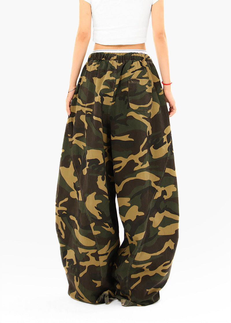 Camouflage Straight Leg Casual Pants | Tajstylo