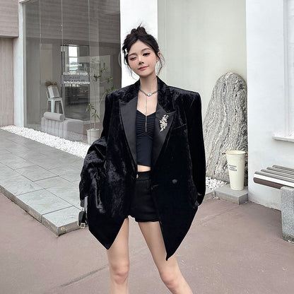Black Velvet Suit for Women | Tajstylo