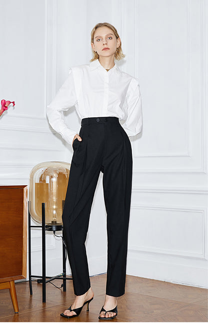 Elegant Long Sleeve Lapel Blouse | Tajstylo