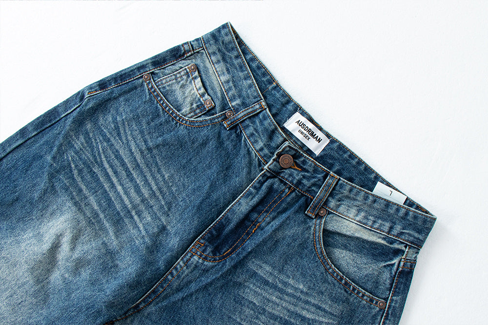 Vintage Washed Distressed Wide Leg Jeans | Tajstylo