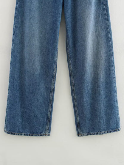 High Waist Wide Leg Denim Jeans | Tajstylo