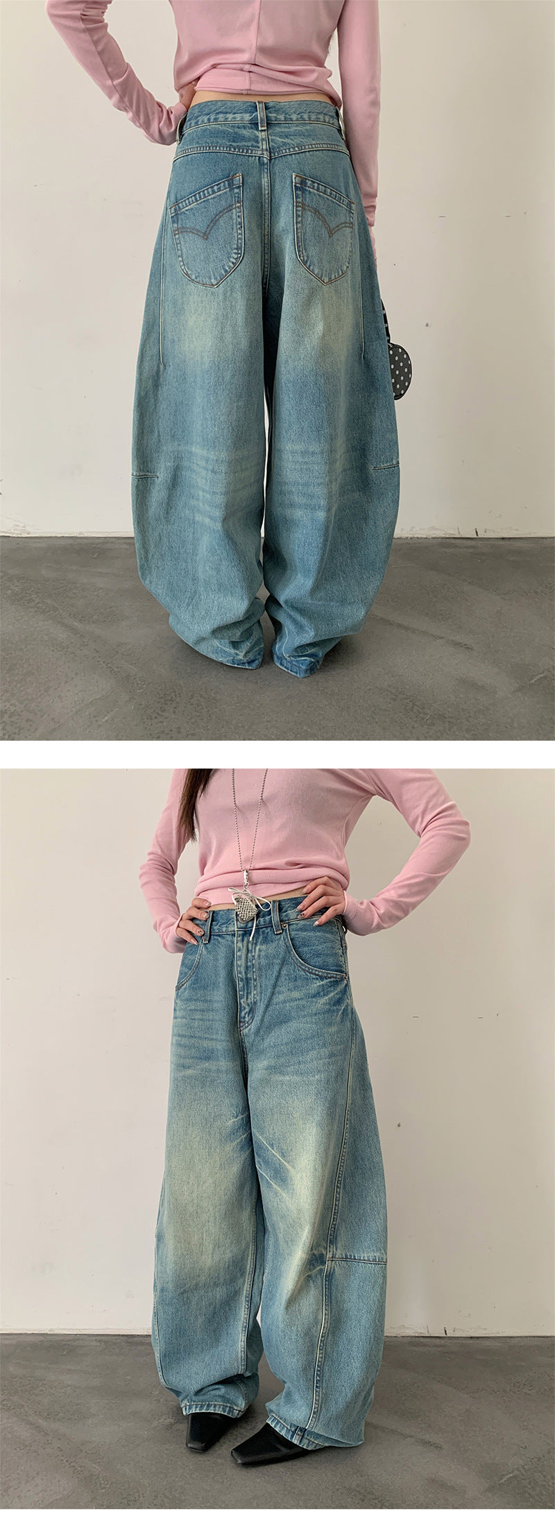 Deconstructed Wide Leg Denim Pants | Tajstylo