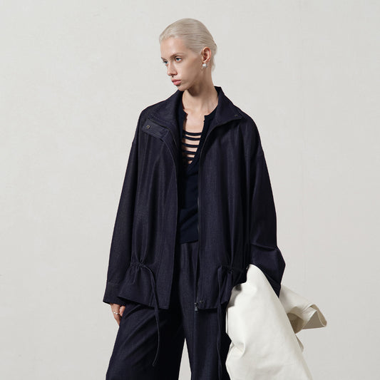 Casual Loose Drawstring Jacket | Tajstylo