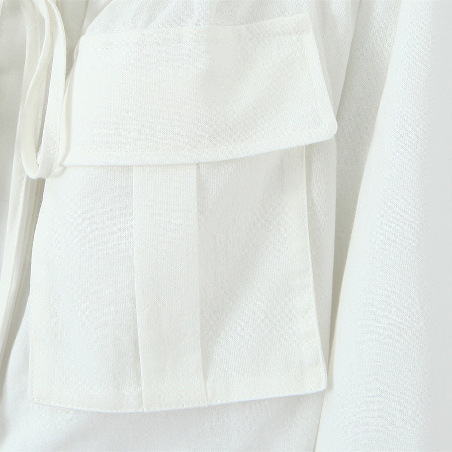 One Shoulder Tie Up Top and Pocket Detailed Skirt Set | Tajstylo