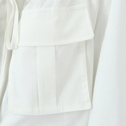 One Shoulder Tie Up Top and Pocket Detailed Skirt Set | Tajstylo