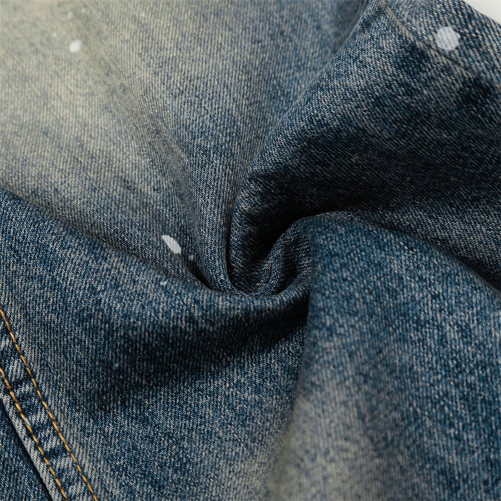 White Washed Denim Straight Leg Pants | Tajstylo
