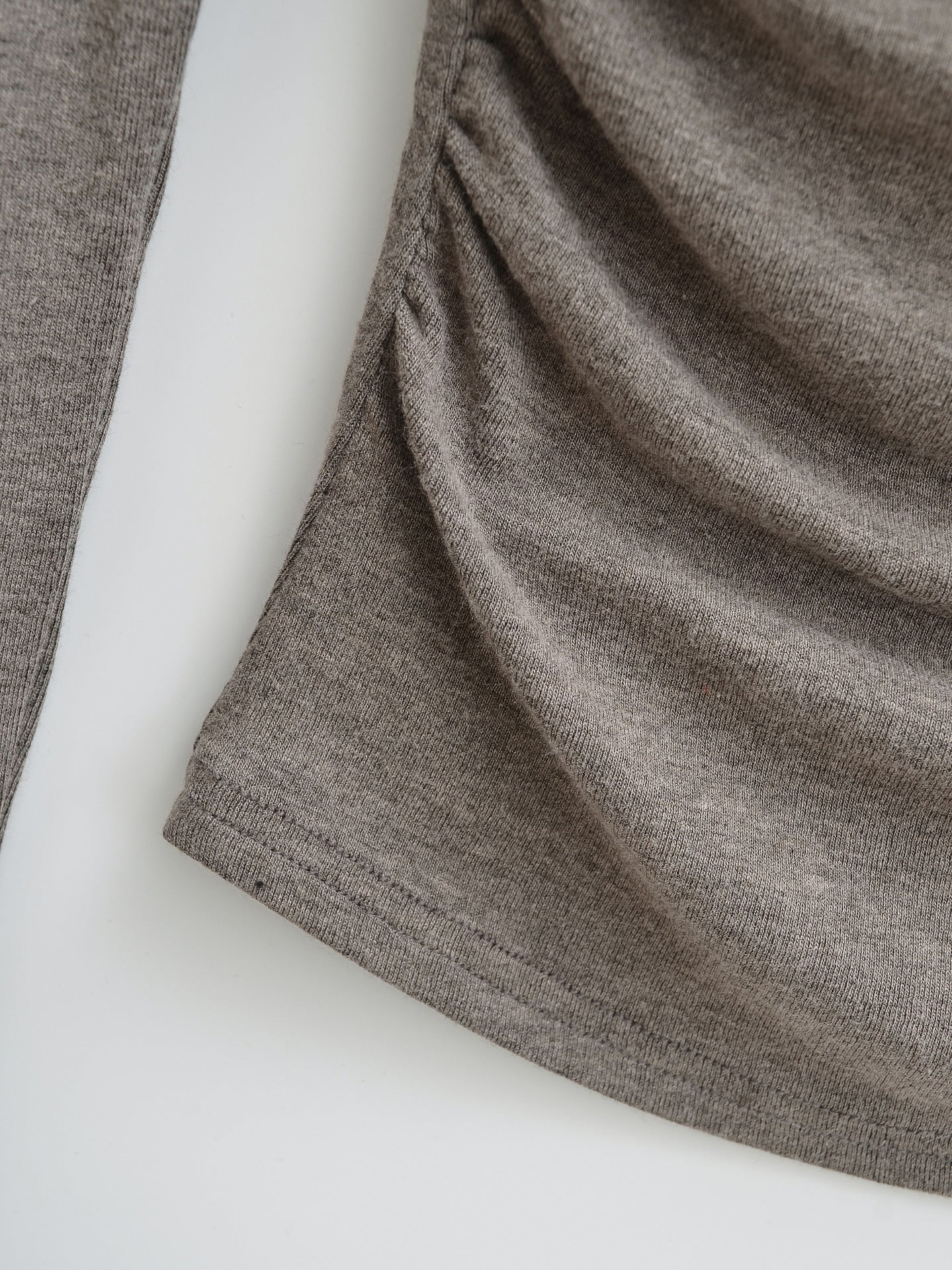 Square Neck Pleated Long Sleeve T-Shirt | Tajstylo
