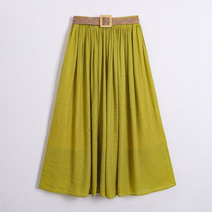 Solid Color A-Line Skirt | Tajstylo