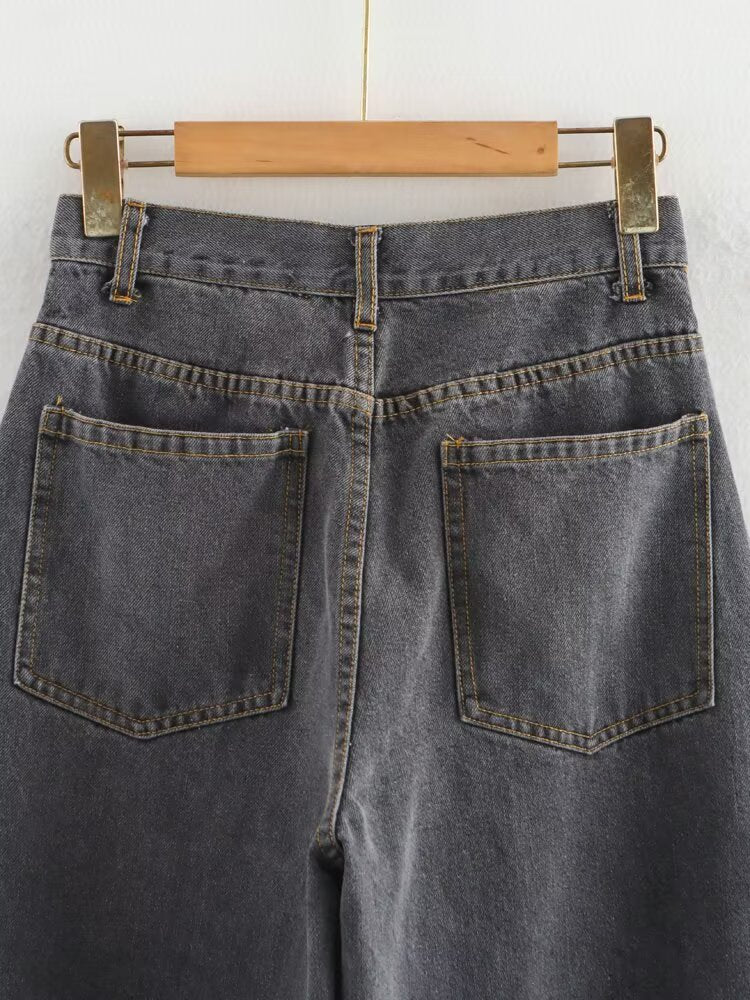 High Waist Wide Leg Denim Jeans | Tajstylo