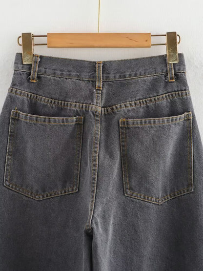 High Waist Wide Leg Denim Jeans | Tajstylo
