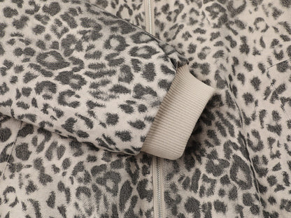 Leopard Print Hooded Cotton Jacket | Tajstylo