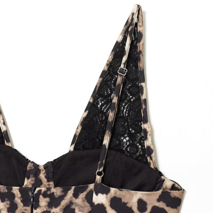 Leopard Print Lace Dress | Tajstylo