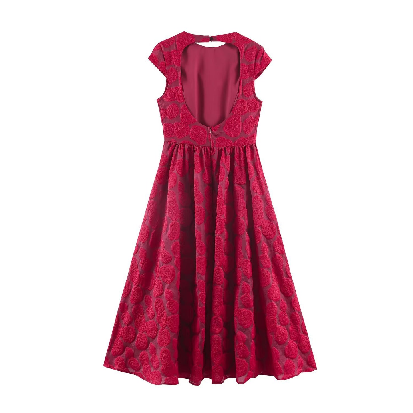 Backless Floral Midi Dress | Tajstylo