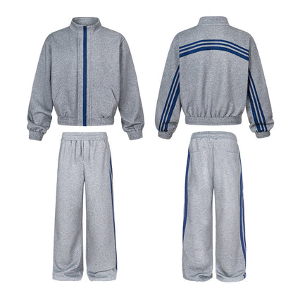 Solid Color Sports Leisure Jacket and Pants Set | Tajstylo