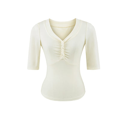 V-Neck Short Sleeve Top for Women | Tajstylo