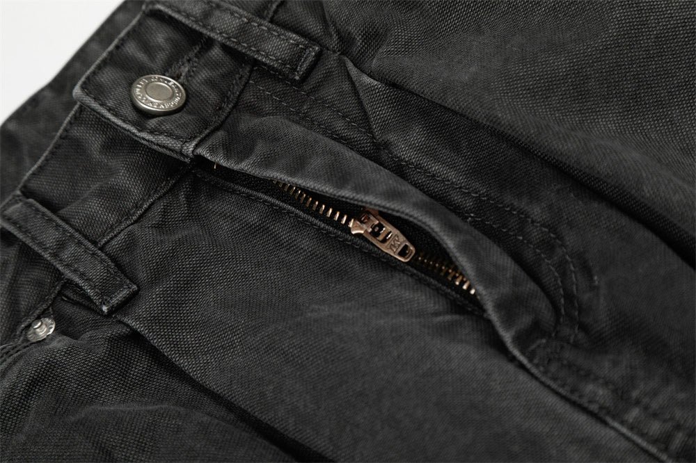 Washed Denim Curved Knife Pants | Tajstylo