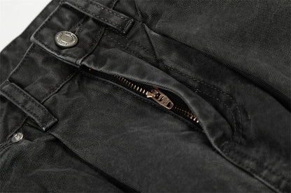 Washed Denim Curved Knife Pants | Tajstylo
