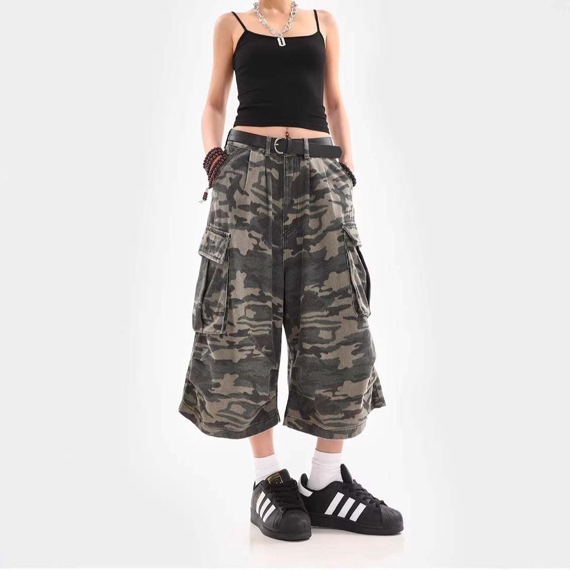 Camouflage Cargo Shorts for Women | Tajstylo