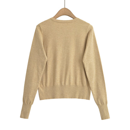 Round Neck Long Sleeve Shirt with Pocket | Tajstylo