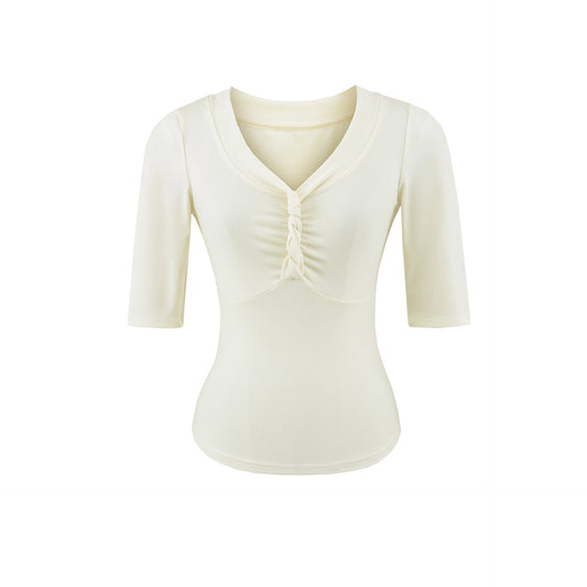 V-Neck Short Sleeve Top for Women | Tajstylo