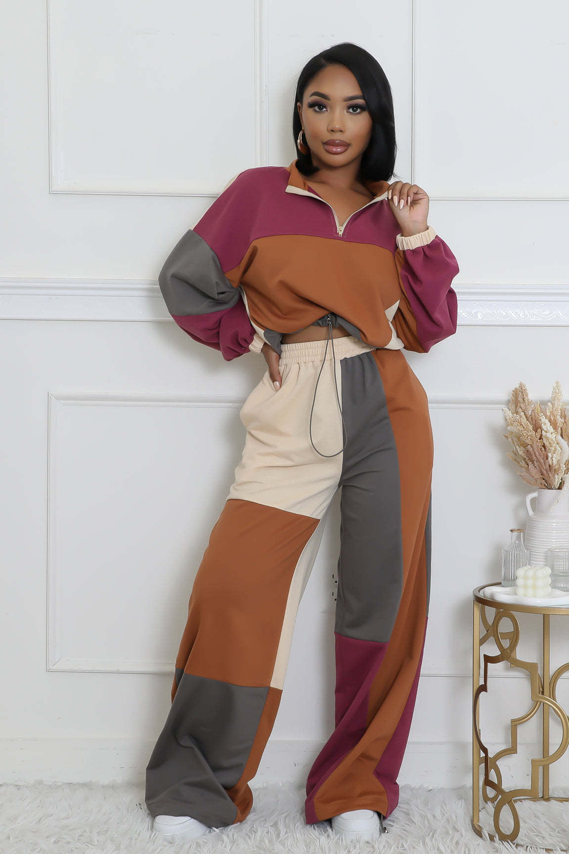 Sporty Woven Two-Piece Set | Tajstylo