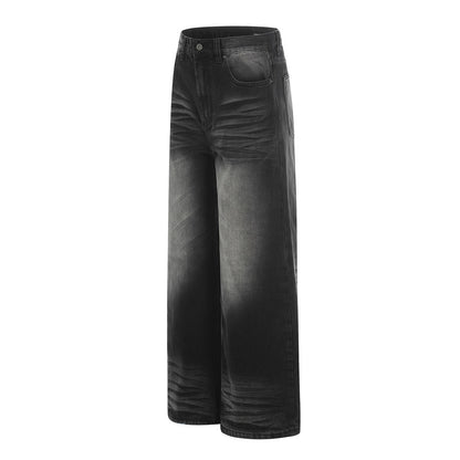 Color Washed Denim Straight Leg Pants | Tajstylo