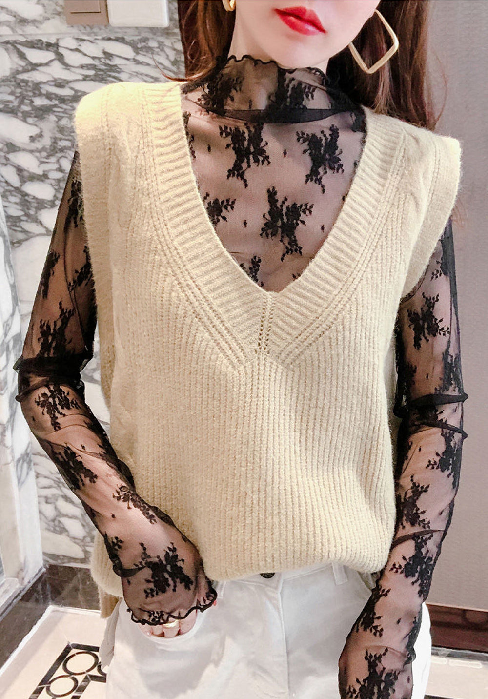 Transparent Korean Lace Blouse | Tajstylo