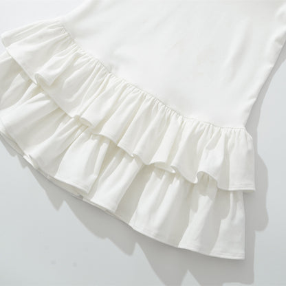 Lotus Leaf Edge Mini Dress | Tajstylo