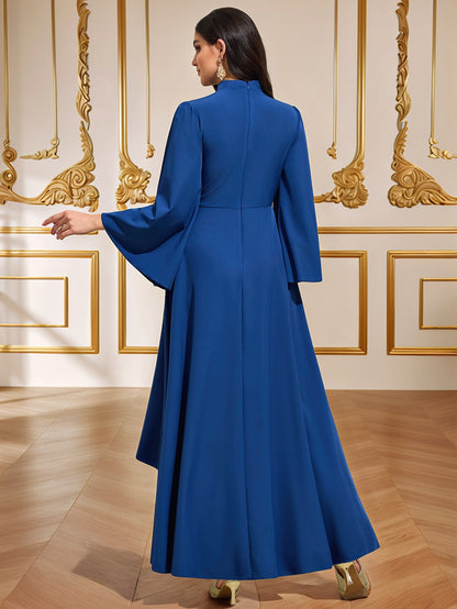 Solid Color Elegant Waist Cinching Dress | Tajstylo