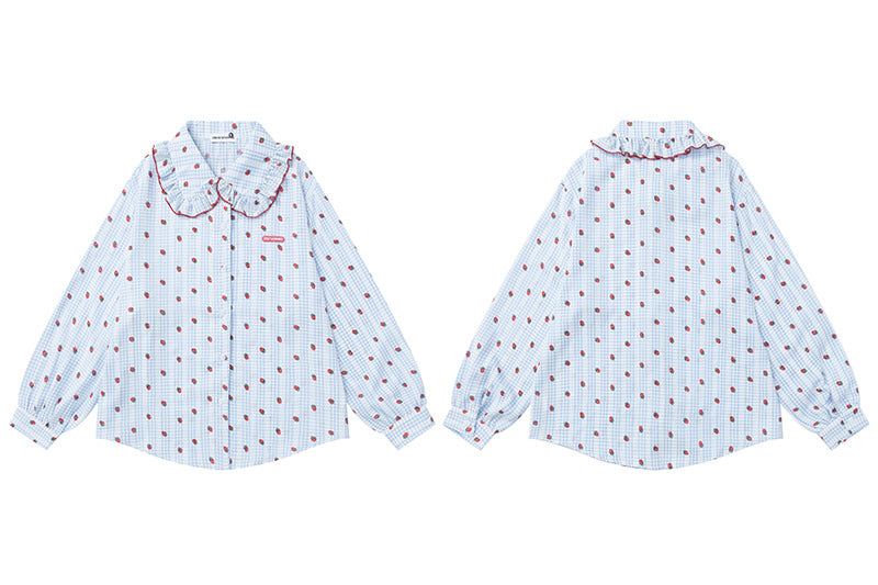 Loose Fit Peter Pan Collar Cotton Shirt | Tajstylo