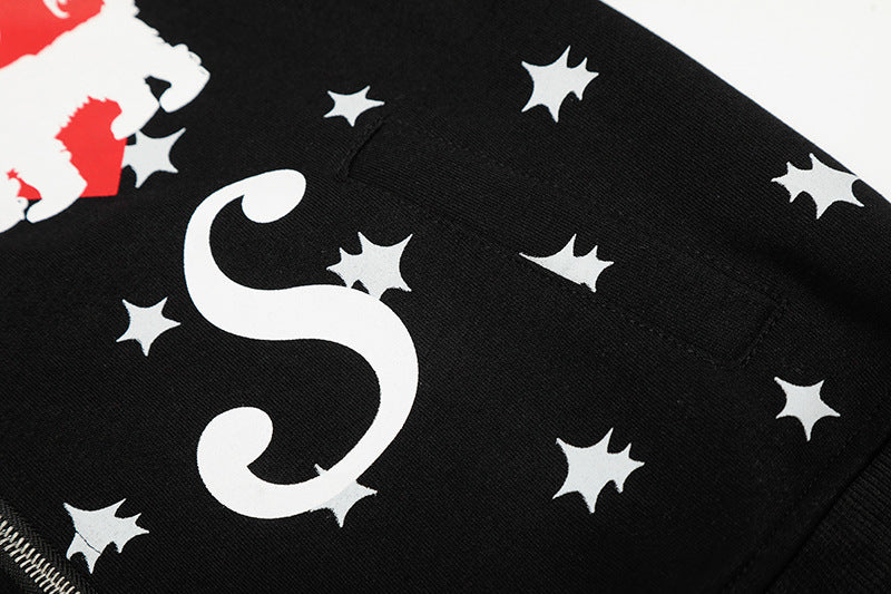 Star Print Hoodie Jacket | Tajstylo
