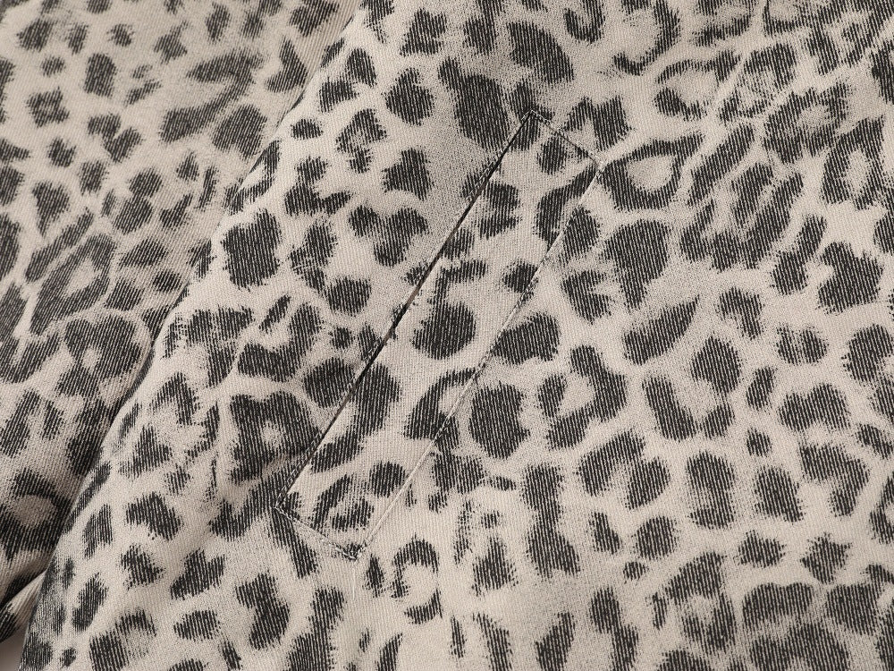 Leopard Print Hooded Cotton Jacket | Tajstylo