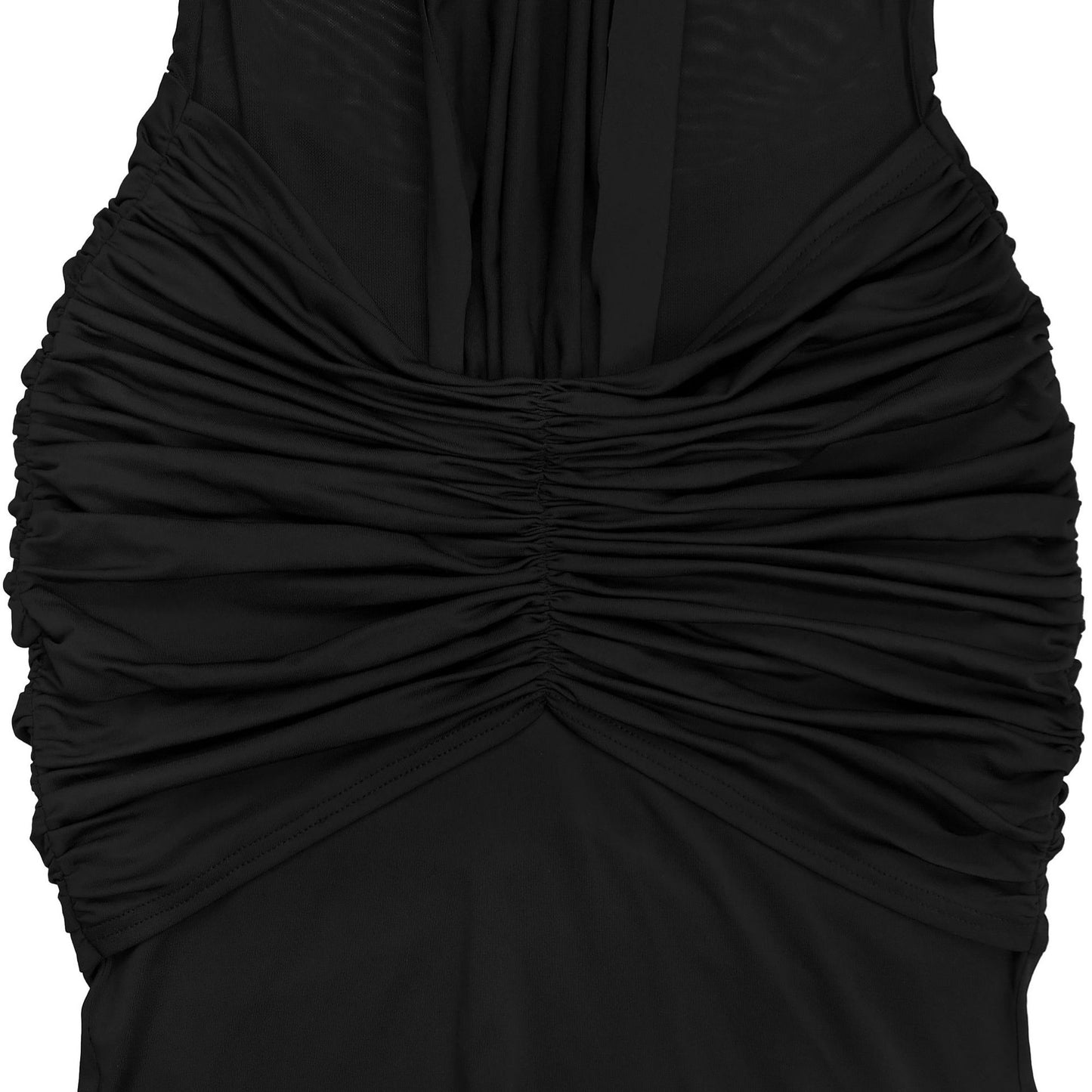 Sheer Mesh Halter Tie-Back Bodycon Dress | Tajstylo