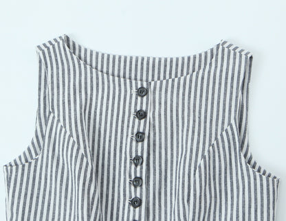 Sleeveless Vest and High Waist Skirt Set | Tajstylo