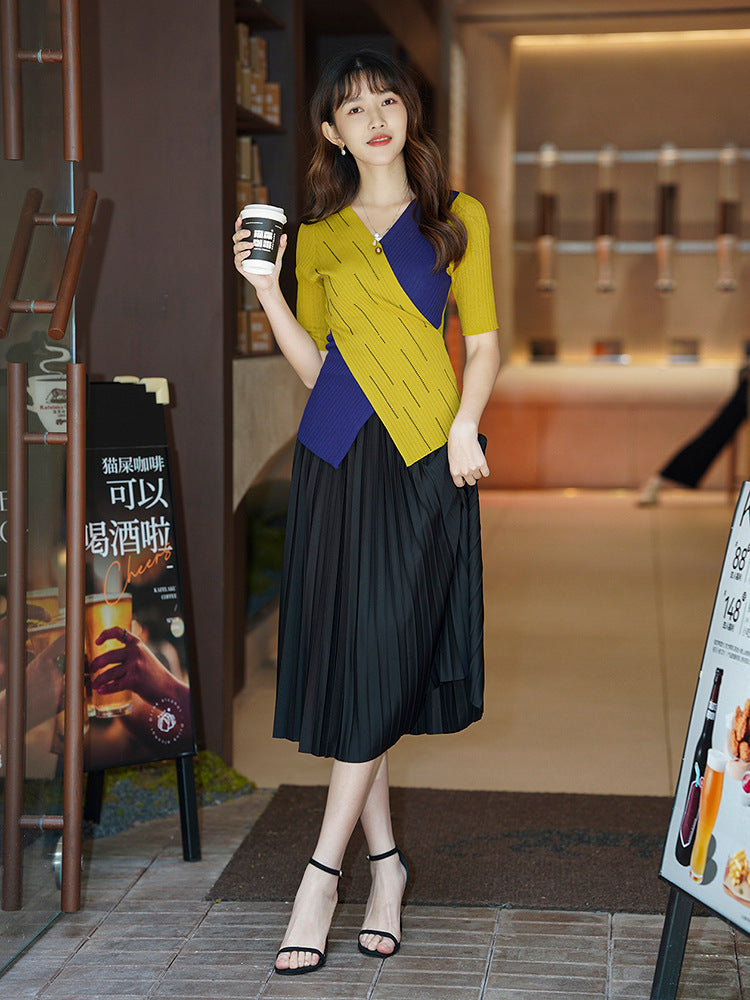 Solid Pleated Skirt for Women | Tajstylo